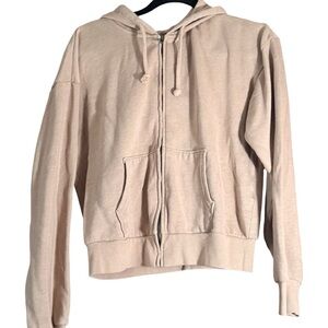 Casual Beige Hoodie with Pockets by So. Size M